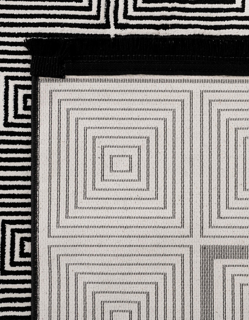 Roma Elegance Collection Area Rug -  Trastevere Rectangle Black and White  lifestyle 16