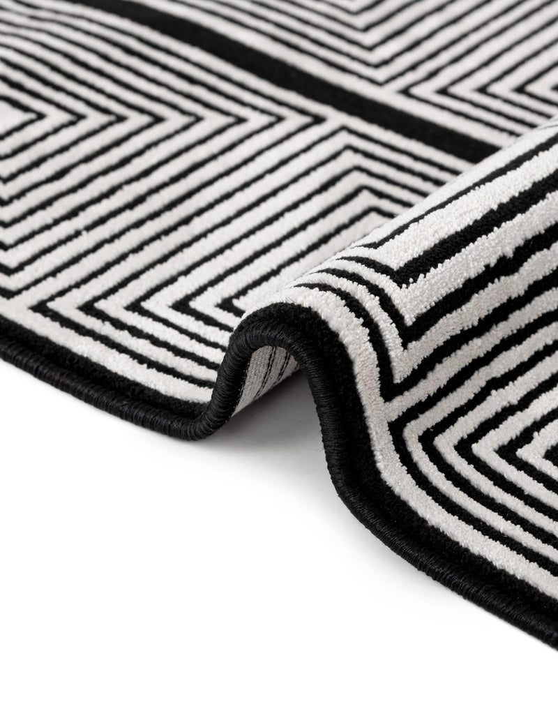 Roma Elegance Collection Area Rug -  Trastevere Rectangle Black and White  lifestyle 17