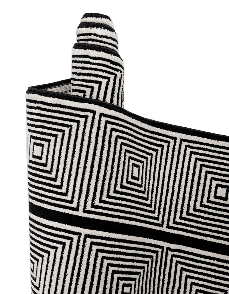 Roma Elegance Collection Area Rug -  Trastevere Rectangle Black and White  lifestyle 18