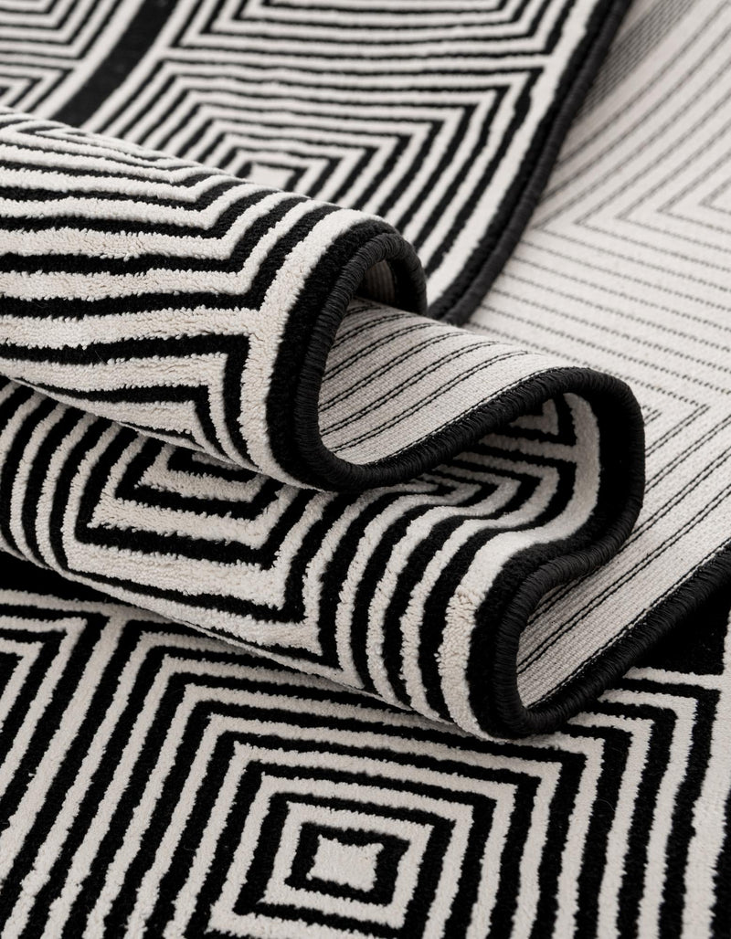 Roma Elegance Collection Area Rug -  Trastevere Rectangle Black and White  lifestyle 20