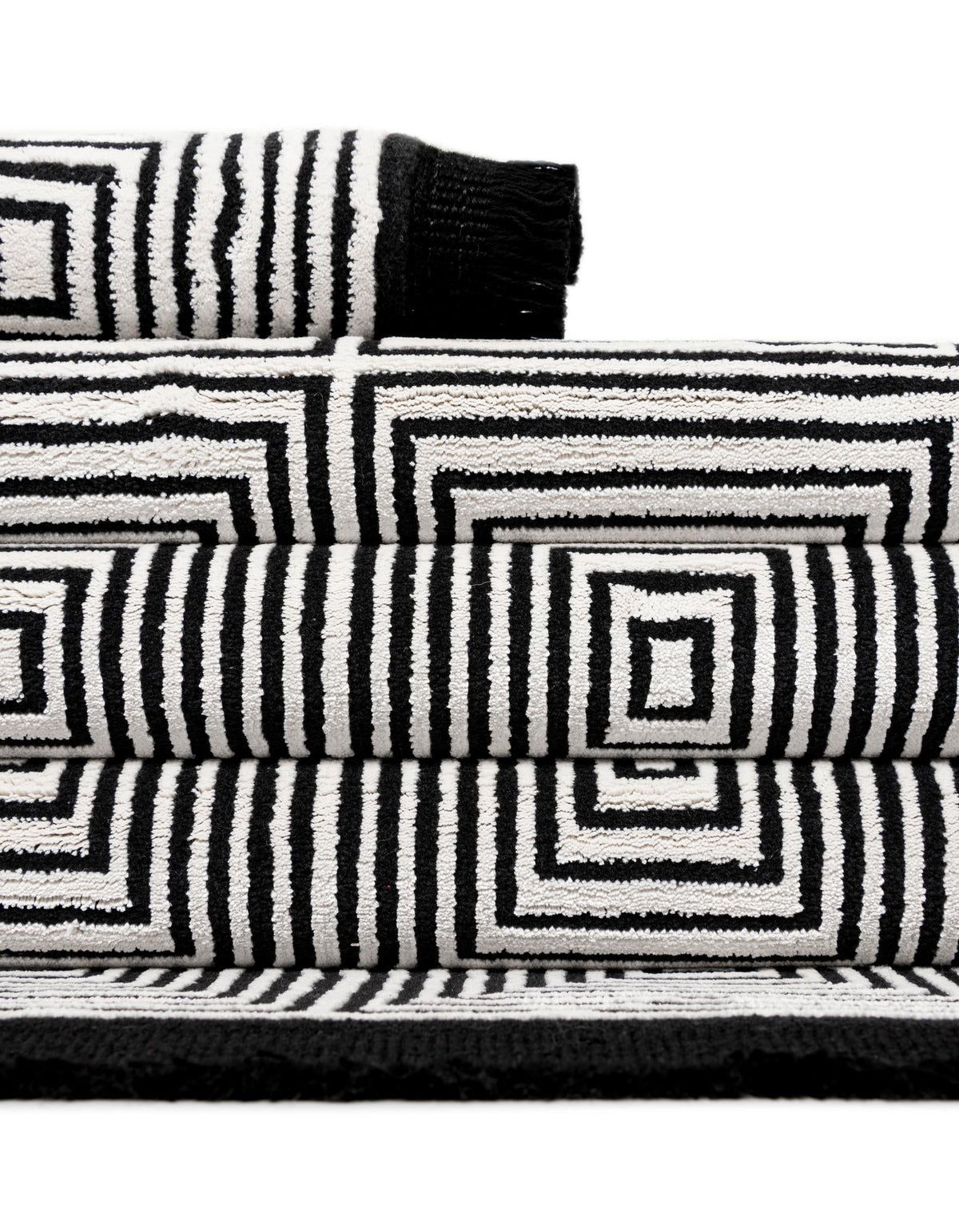 Roma Elegance Collection Area Rug -  Trastevere Rectangle Black and White  lifestyle 21