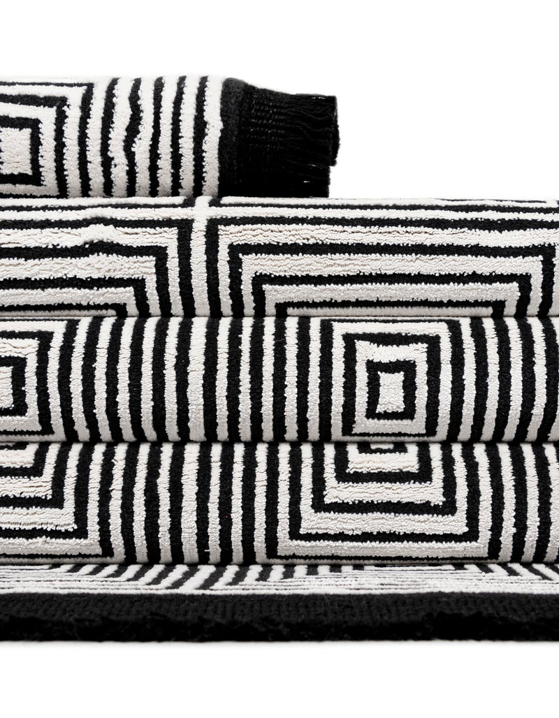 Roma Elegance Collection Area Rug -  Trastevere Rectangle Black and White  lifestyle 21