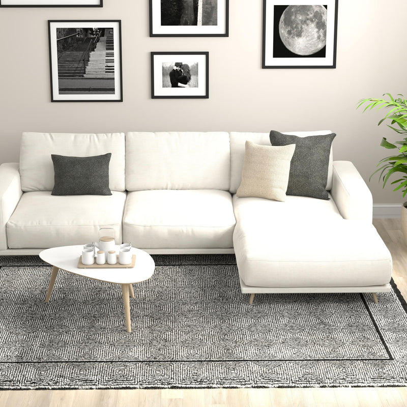 Roma Elegance Collection Area Rug -  Trastevere Rectangle Black and White  lifestyle 23