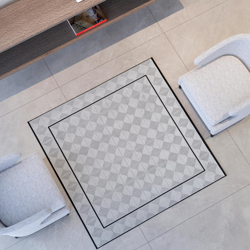 Roma Elegance Collection Area Rug -  Trastevere Square Black and White  lifestyle 56