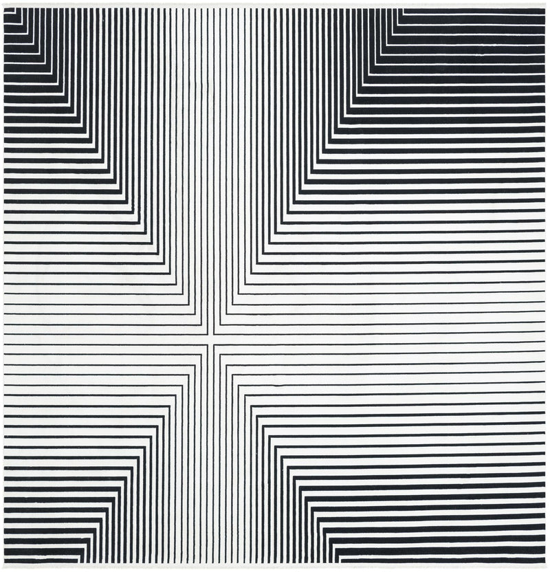 Roma Elegance Collection Area Rug -  Palatino Square Black and White  lifestyle 15