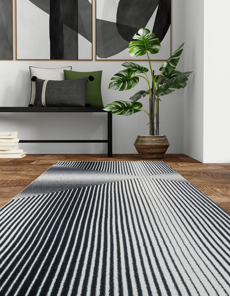 Roma Elegance Collection Area Rug -  Palatino Runner Black and White  lifestyle 20