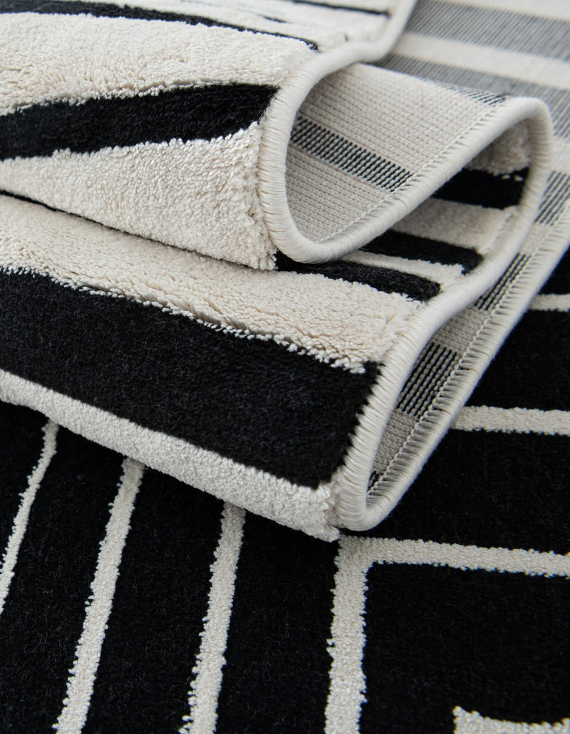 Roma Elegance Collection Area Rug -  Palatino Rectangle Black and White  lifestyle 13