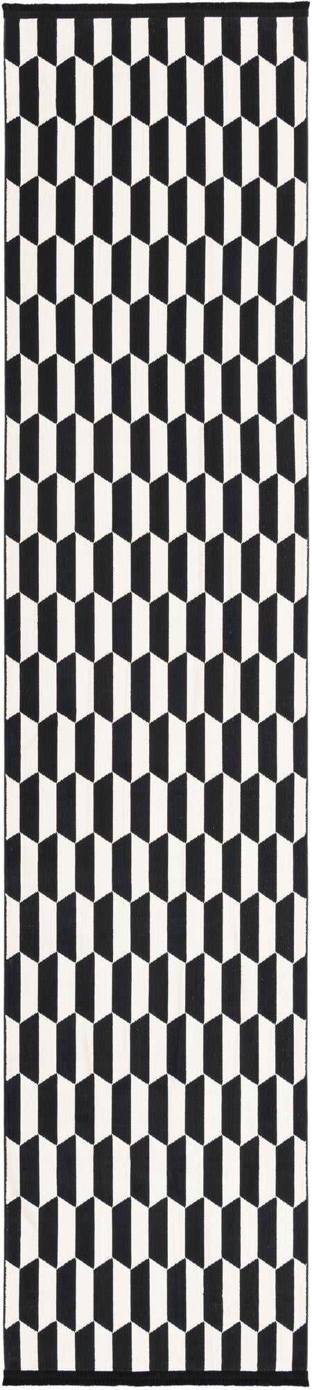 Roma Elegance Collection Area Rug -  Trevi Runner Black and White  lifestyle 19