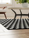 Roma Elegance Collection Area Rug -  Trevi Rectangle Black and White  lifestyle 3