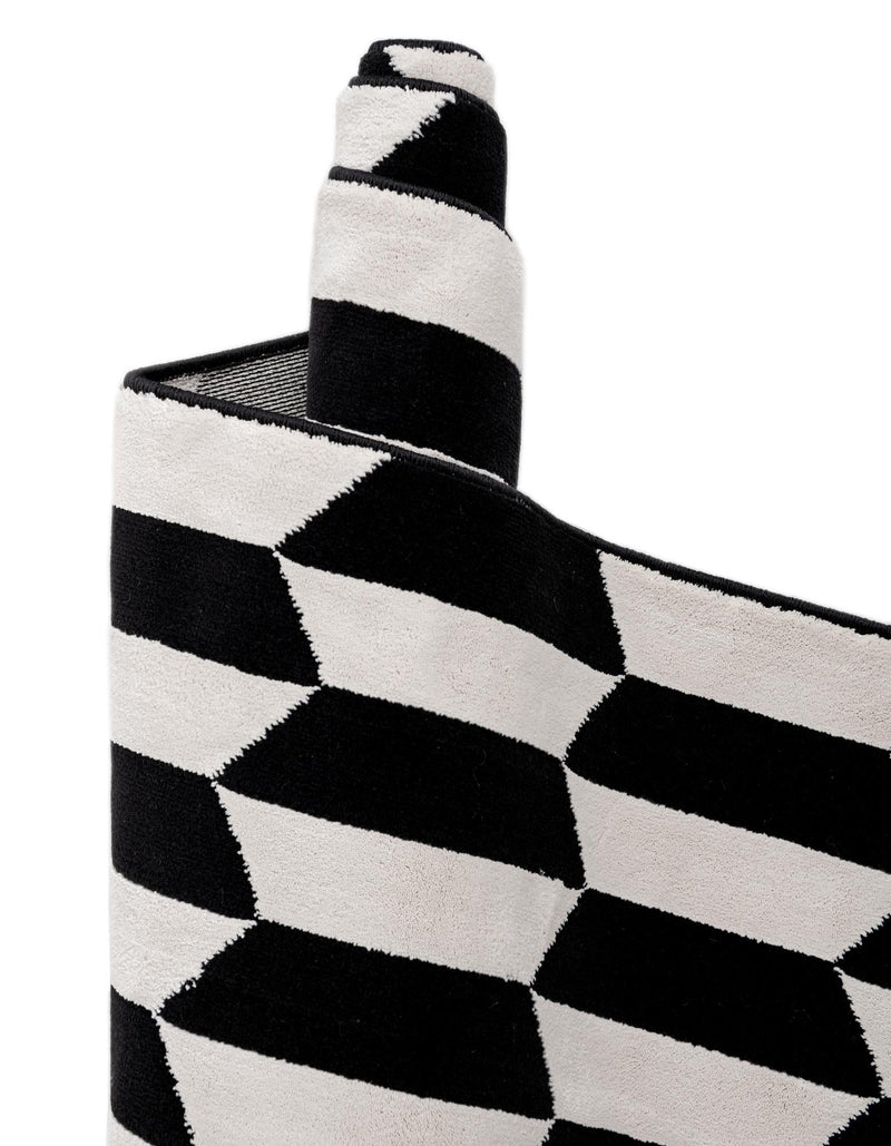 Roma Elegance Collection Area Rug -  Trevi Rectangle Black and White  lifestyle 11