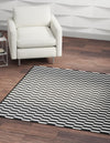 Roma Elegance Collection Area Rug -  Trevi Square Black and White  lifestyle 20