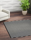 Roma Elegance Collection Area Rug -  Trevi Square Black and White  lifestyle 22