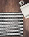 Roma Elegance Collection Area Rug -  Trevi Square Black and White  lifestyle 24