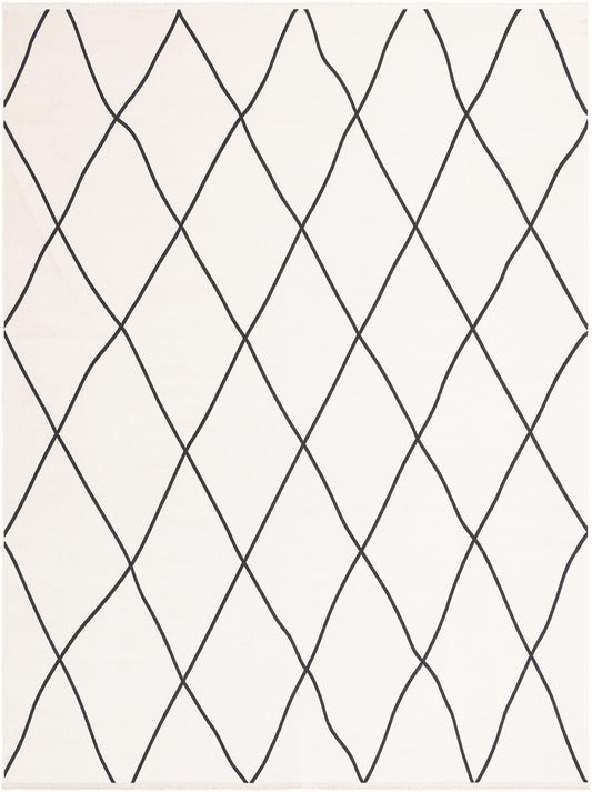 Roma Elegance Collection Area Rug -  Piazza Rectangle Black and White Main