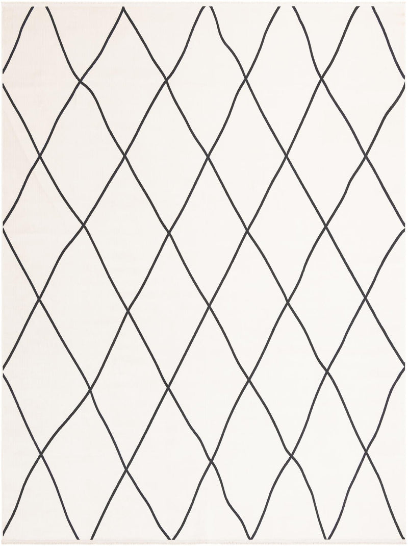 Roma Elegance Collection Area Rug -  Piazza Rectangle Black and White Main