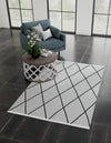 Roma Elegance Collection Area Rug -  Piazza Rectangle Black and White  lifestyle 2