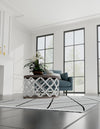 Roma Elegance Collection Area Rug -  Piazza Rectangle Black and White  lifestyle 3