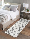 Roma Elegance Collection Area Rug -  Piazza Runner Black and White  lifestyle 21