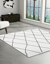 Roma Elegance Collection Area Rug -  Piazza Square Black and White  lifestyle 22