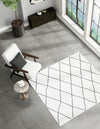 Roma Elegance Collection Area Rug -  Piazza Square Black and White  lifestyle 24