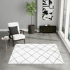 Roma Elegance Collection Area Rug -  Piazza Square Black and White  lifestyle 45
