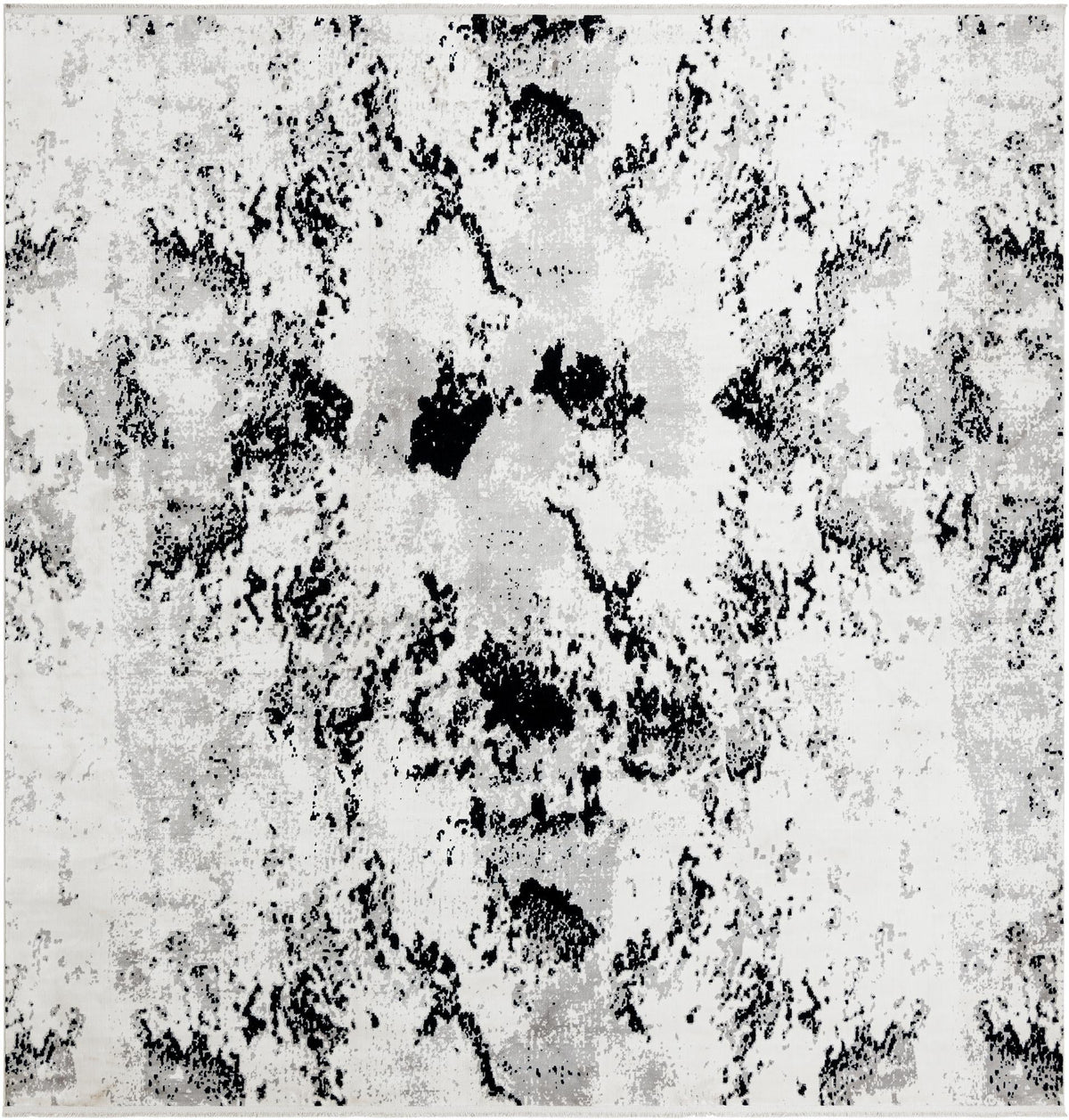 Roma Elegance Collection Area Rug -  Capitolino Square Black and White  lifestyle 15