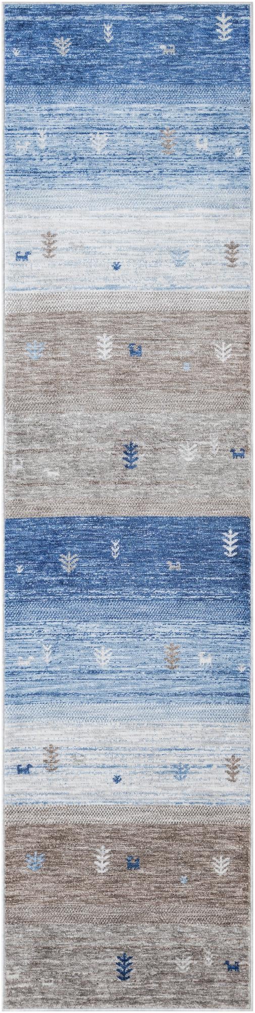 Zagros Shades Collection Area Rug -  Sisakht Runner Blue Gray  lifestyle 15