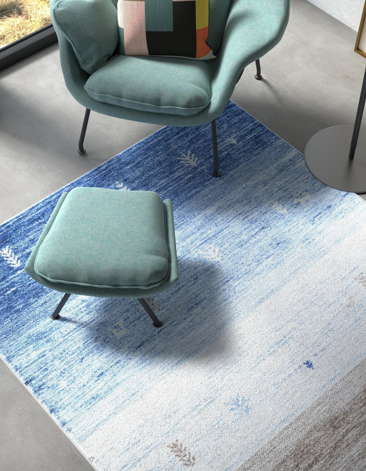 Zagros Shades Collection Area Rug -  Sisakht Rectangle Blue Gray  lifestyle 4