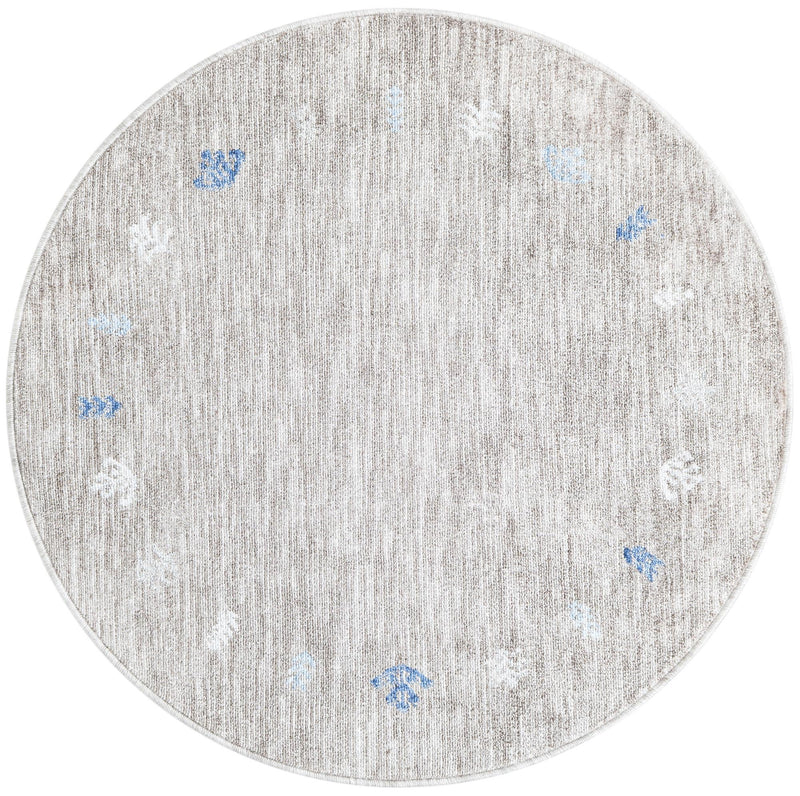 Zagros Shades Collection Area Rug -  Yasuj Round Gray Brown  lifestyle 30