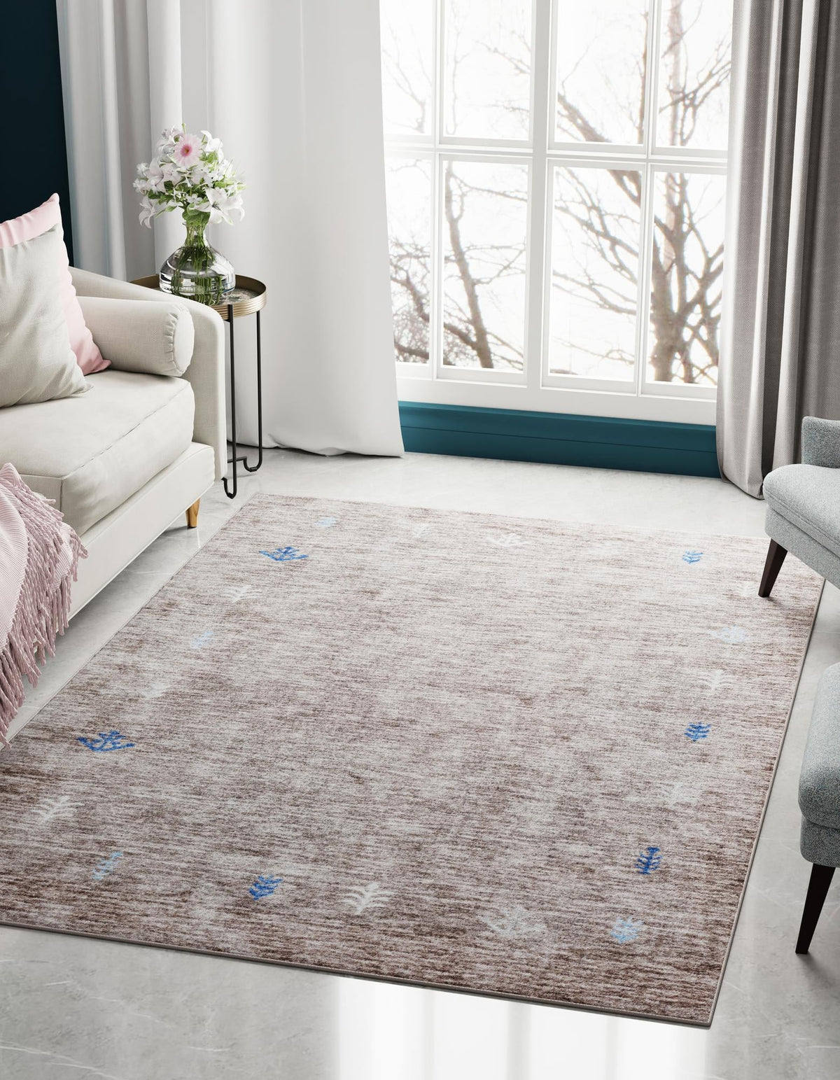 Zagros Shades Collection Area Rug -  Yasuj Rectangle Gray Brown  lifestyle 4
