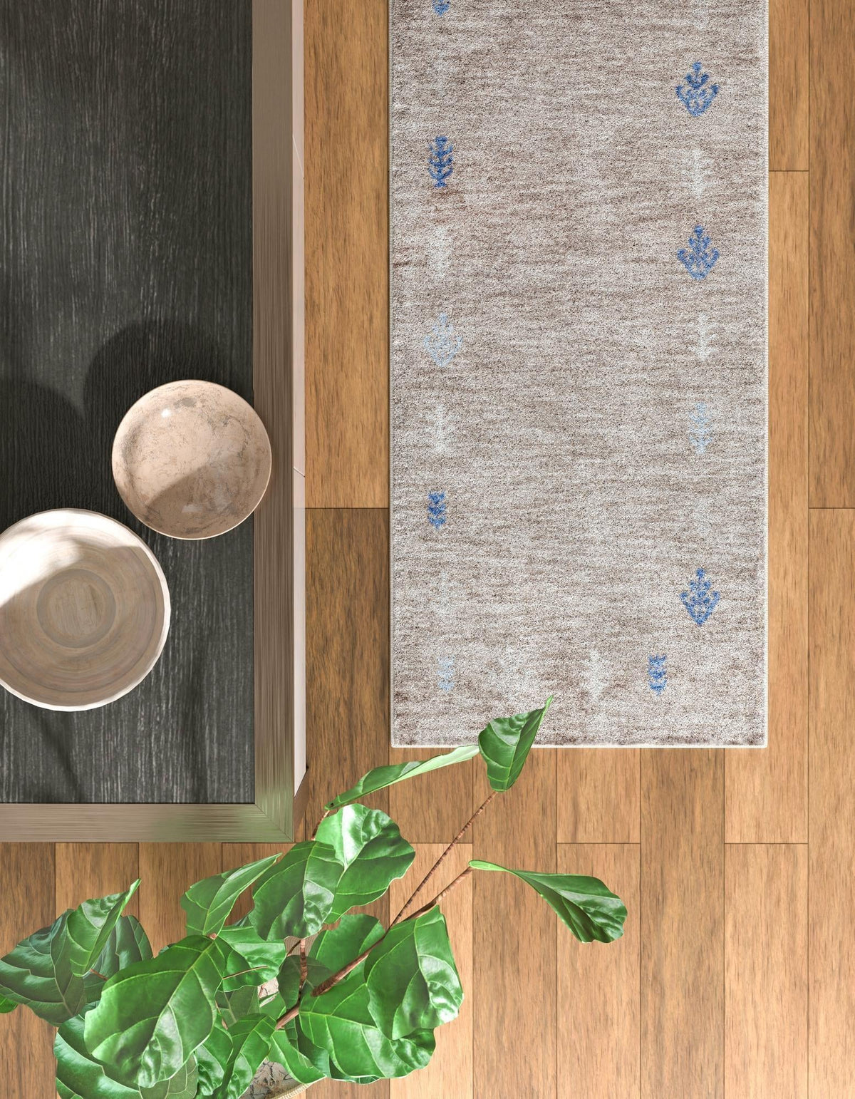 Zagros Shades Collection Area Rug -  Yasuj Runner Gray Brown  lifestyle 47