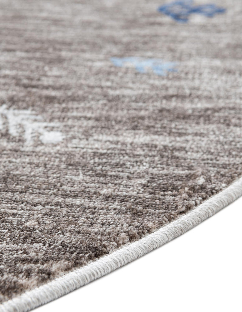 Zagros Shades Collection Area Rug -  Yasuj Round Gray Brown  lifestyle 51