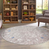 Zagros Shades Collection Area Rug -  Yasuj Round Gray Brown  lifestyle 84