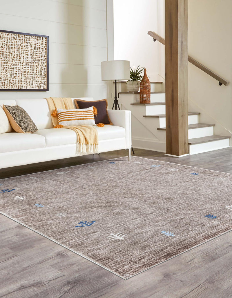 Zagros Shades Collection Area Rug -  Yasuj Square Gray Brown  lifestyle 40