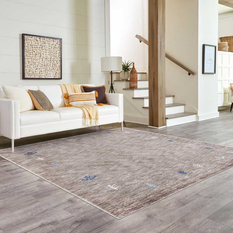 Zagros Shades Collection Area Rug -  Yasuj Square Gray Brown  lifestyle 85