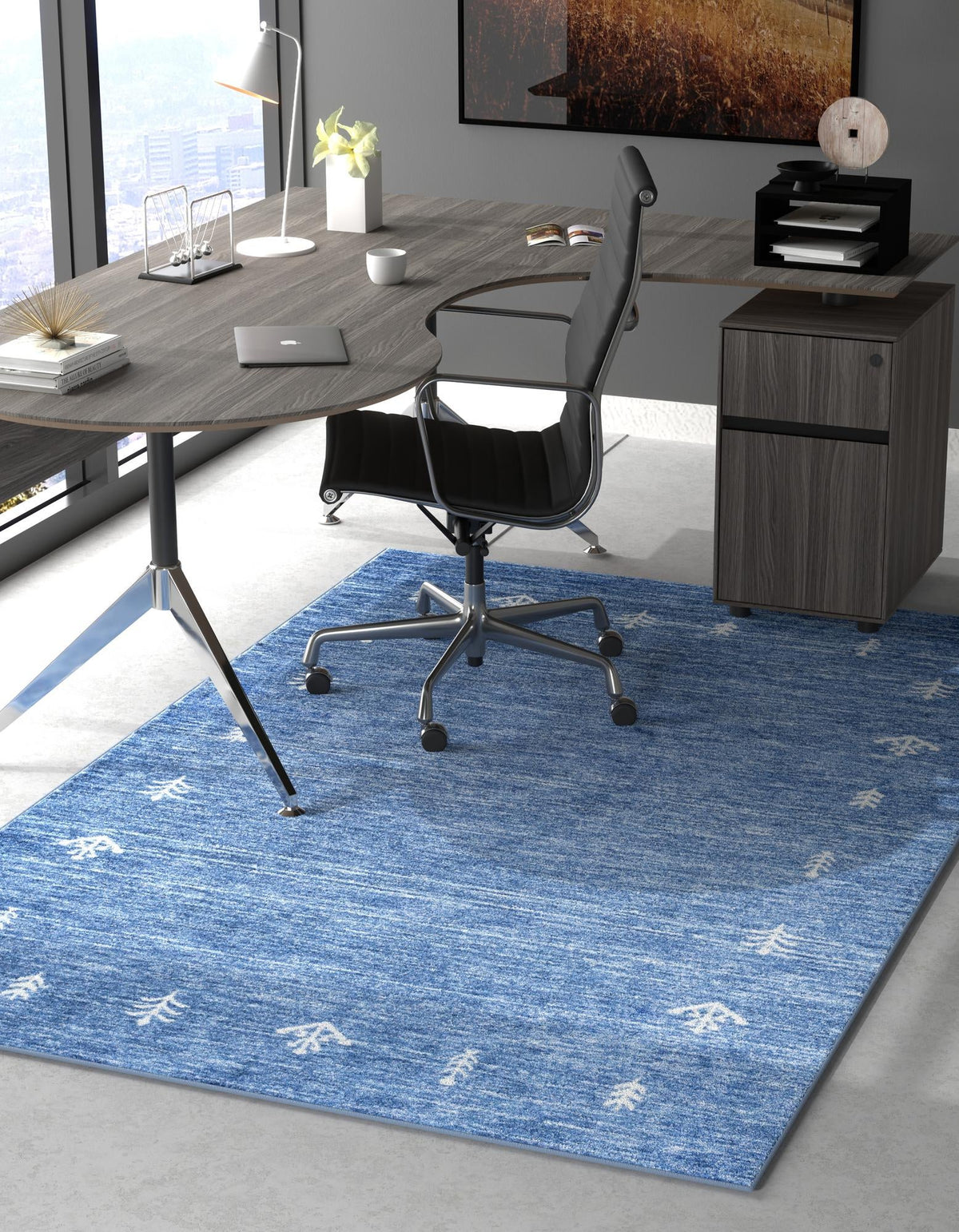 Zagros Shades Collection Area Rug -  Yasuj Rectangle Navy Blue  lifestyle 3