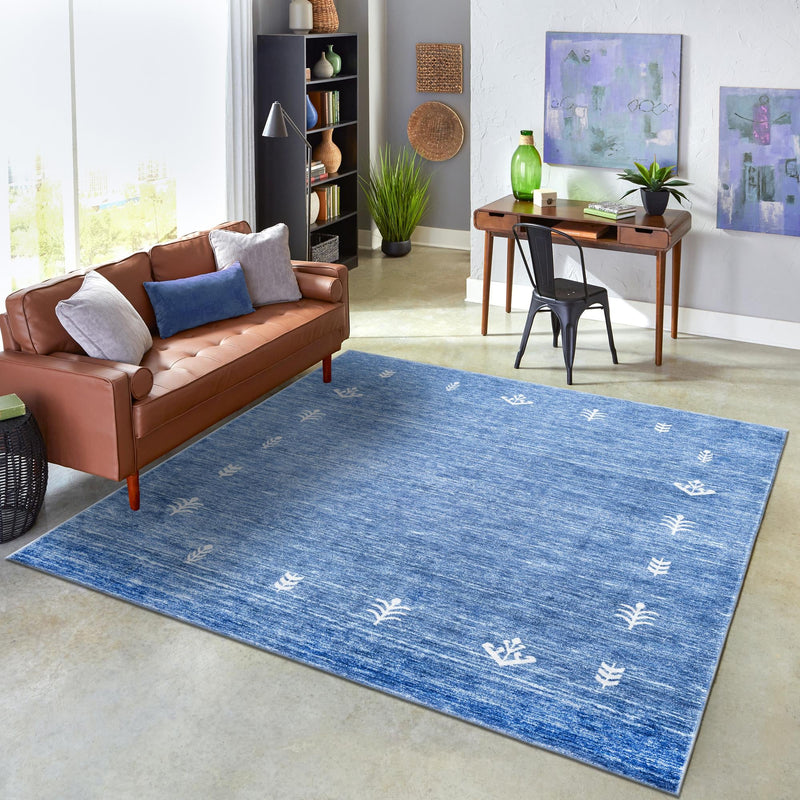 Zagros Shades Collection Area Rug -  Yasuj Square Navy Blue  lifestyle 54