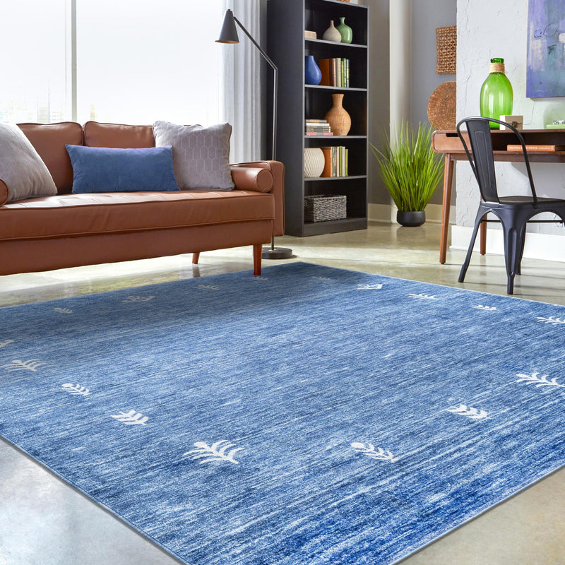 Zagros Shades Collection Area Rug -  Yasuj Square Navy Blue  lifestyle 58