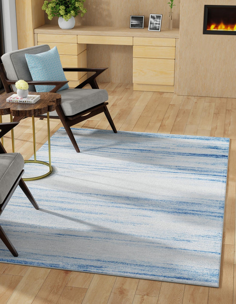 Zagros Shades Collection Area Rug -  Sepidan Rectangle Blue Ivory  lifestyle 2