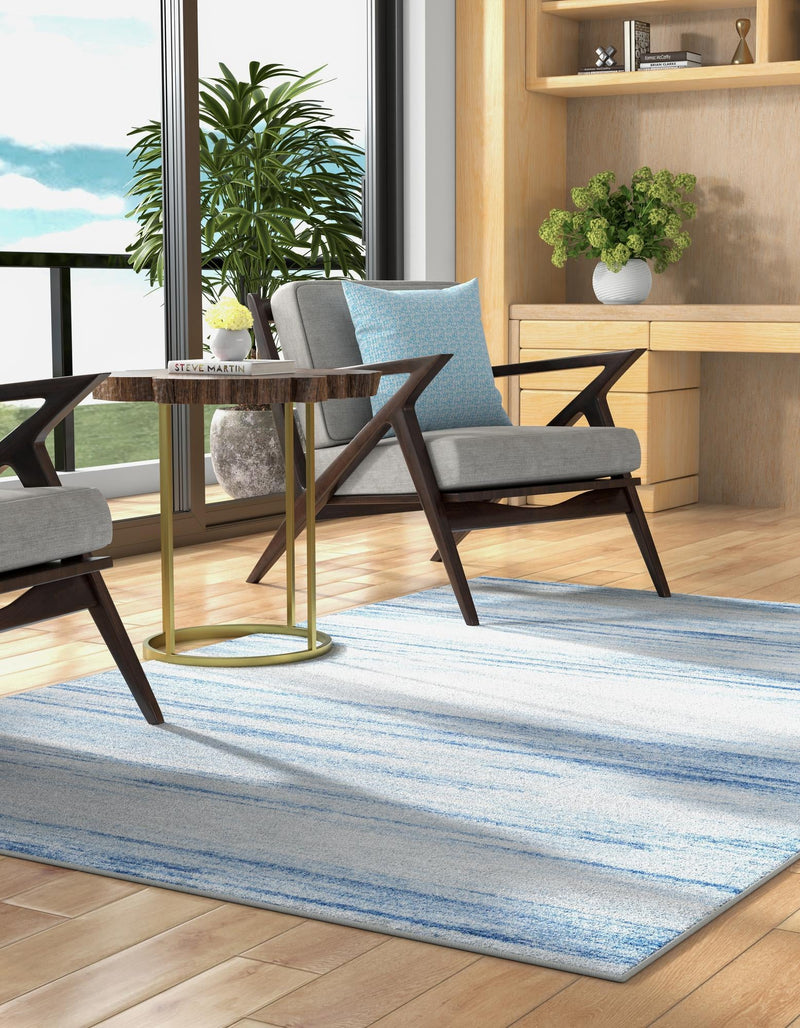 Zagros Shades Collection Area Rug -  Sepidan Rectangle Blue Ivory  lifestyle 3