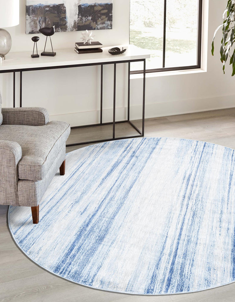 Zagros Shades Collection Area Rug -  Sepidan Round Blue Ivory  lifestyle 19