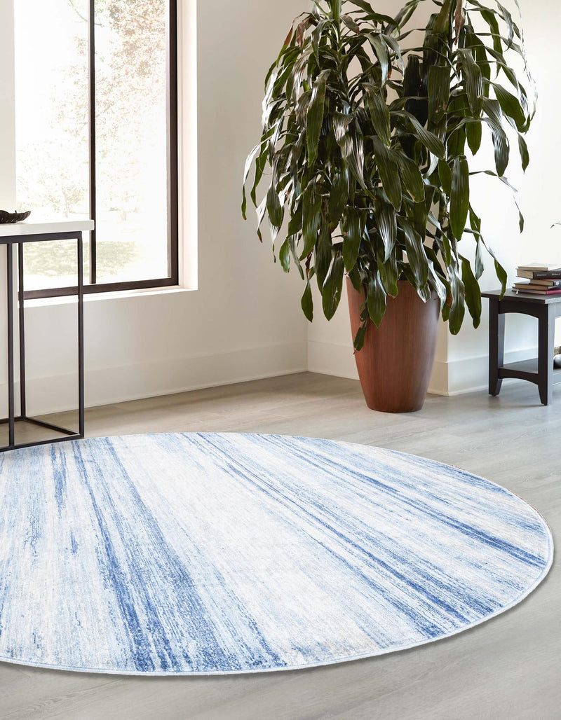Zagros Shades Collection Area Rug -  Sepidan Round Blue Ivory  lifestyle 22