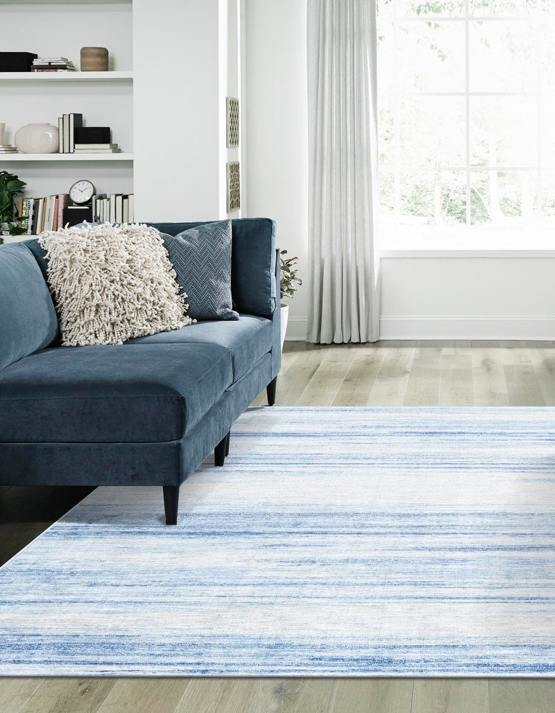 Zagros Shades Collection Area Rug -  Sepidan Square Blue Ivory  lifestyle 23