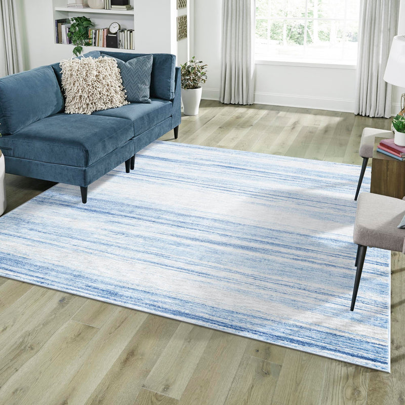 Zagros Shades Collection Area Rug -  Sepidan Square Blue Ivory  lifestyle 56