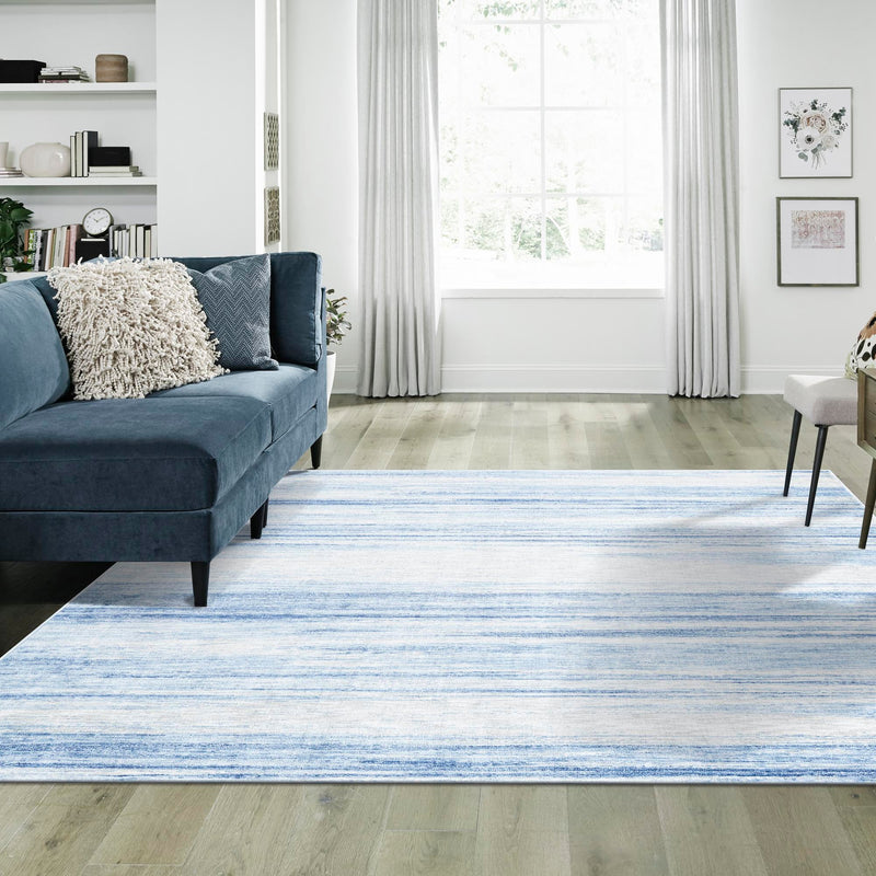 Zagros Shades Collection Area Rug -  Sepidan Square Blue Ivory  lifestyle 58