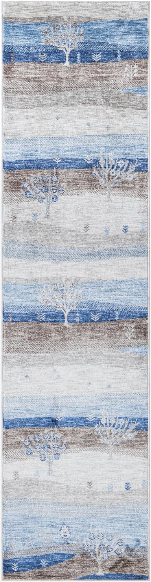 Zagros Shades Collection Area Rug -  Behbahan Runner Blue Gray  lifestyle 15