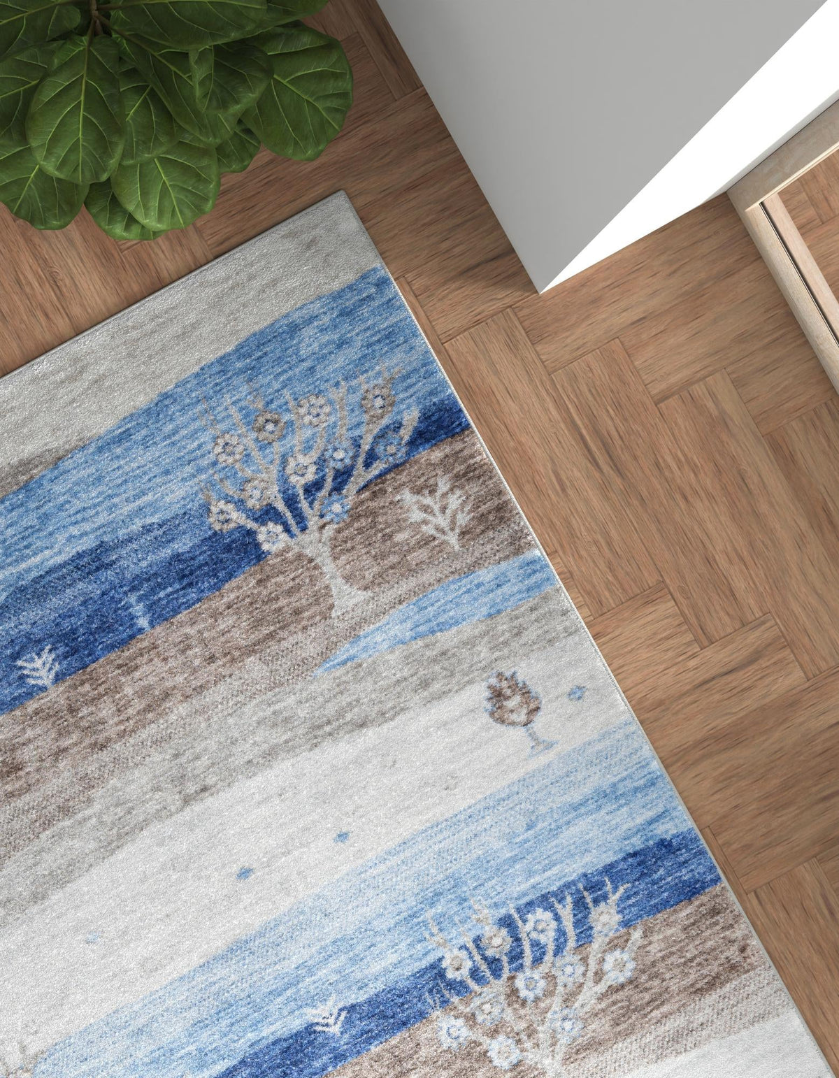 Zagros Shades Collection Area Rug -  Behbahan Rectangle Blue Gray  lifestyle 4