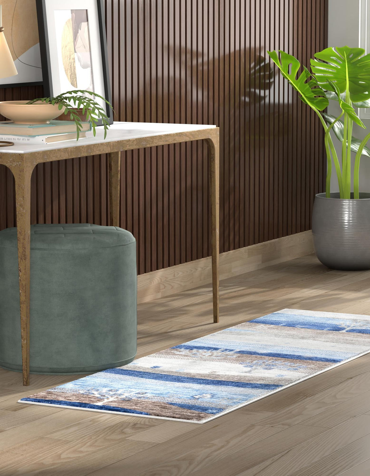 Zagros Shades Collection Area Rug -  Behbahan Runner Blue Gray  lifestyle 72