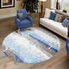 Zagros Shades Collection Area Rug -  Behbahan Round Blue Gray  lifestyle 55