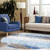 Zagros Shades Collection Area Rug -  Behbahan Round Blue Gray  lifestyle 57